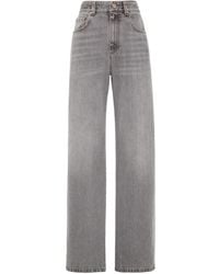 Brunello Cucinelli - Monili-Trim Loose Jeans - Lyst