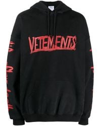Vetements - Hoodie En Coton À Logo Imprimé - Lyst