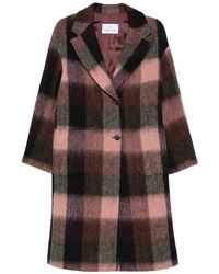 Manuel Ritz - Check-Pattern Buttoned Coat - Lyst