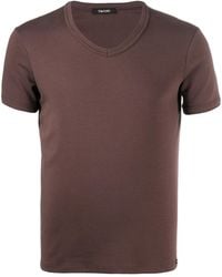 Tom Ford - Logo Patch V-Neck T-Shirt - Lyst