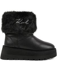 KARL LAGERFELD - Skylar Faux-Fur Platform Boots - Lyst