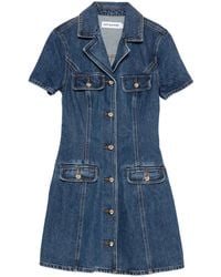 Self-Portrait - Button-Fastening Denim Dress - Lyst