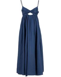 Zimmermann - Kleedjes ,Blauw Open Rug Jurk - Lyst