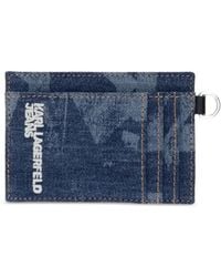 KARL LAGERFELD - Logo-Print Denim Card Holder - Lyst