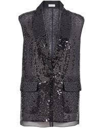 Brunello Cucinelli - Sequinned Silk Waistcoat - Lyst