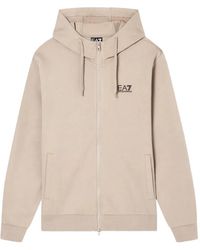 EA7 - Core Identity Logo-Print Zip-Up Hoodie - Lyst