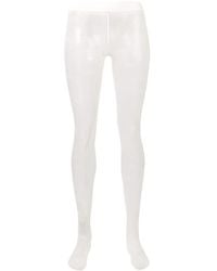 Courreges Logo Detailed Tights - White