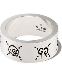 Gucci Zilveren Ring - Wit
