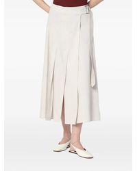 Department 5 - Pleated Wrap Linen-Blend Skirt - Lyst