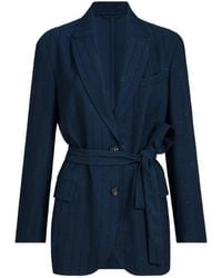 Brunello Cucinelli - Belted Single-Breasted Jacket - Lyst