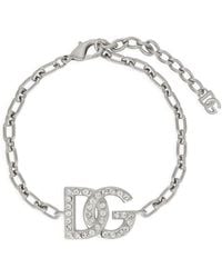 Dolce & Gabbana - Bracciale a catena con logo DG - Lyst