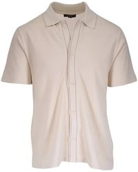 Vince - Gebreid Poloshirt Met Korte Mouwen - Lyst