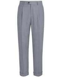 Brunello Cucinelli - Cashmere And Silk Houndstooth Flannel Trousers With Pleat - Lyst