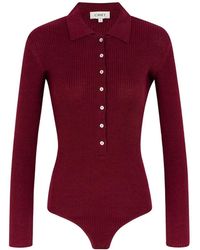 CAYET - Jill Ribbed-Knit Bodysuit - Lyst