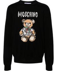 Moschino - Intarsia-knit Logo Jumper - Lyst