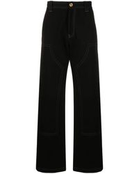 Versace - Wide-leg Cotton Trousers - Lyst