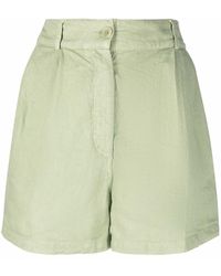 Damen Bekleidung Kurze Hosen Mini Shorts Aspesi Leinen Stückgefärbte Shorts in Grün 