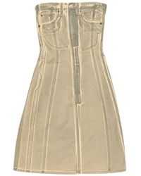 Acne Studios - Denim-Print Mini Dress - Lyst