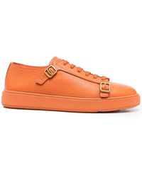 Santoni - Lace-up Leather Sneakers - Lyst