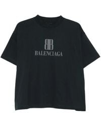 Balenciaga - Camiseta de algodón con logo estampado - Lyst