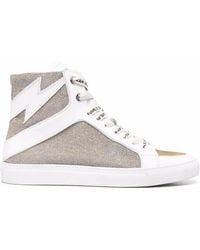Zadig & Voltaire - Flash-Detail Glitter Sneakers - Lyst