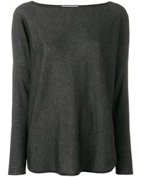 Snobby Sheep Pullover mit U-Boot-Ausschnitt - Grau