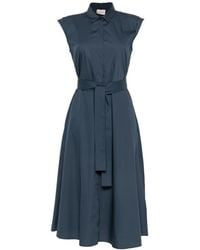 Marella - Pesi Belted Cap-Sleeve Midi Dress - Lyst