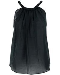 Semicouture - Braided-Neck Gathered Top - Lyst