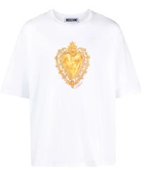 Moschino - Graphic-Print Cotton T-Shirt - Lyst