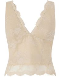 Pinko - Lace V-Neck Top - Lyst