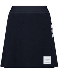 Thom Browne - Textured Pique 4-Bar Box Pleat Mini Skirt - Lyst