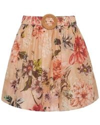 Cara Cara - Alba Floral-Print Belted Skirt - Lyst
