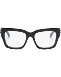 Balenciaga - Eckige Brille mit Logo-Schild - Lyst