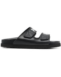 Palm Angels - Logo Print Double Strap Sandals - Lyst