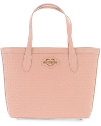 Moschino - Valentina Heart-Embossed Tote Bag - Lyst