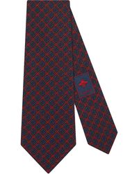 Gucci Seidenkrawatte mit Rautenmuster - Blau