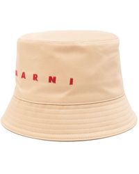Marni - Logo-embroidered Cotton Bucket Hat - Lyst