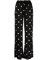 Lee Mathews - Olive Polka Dot-print Trousers - Lyst