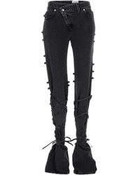 McQueen - Jean À Taille Nouée - Lyst