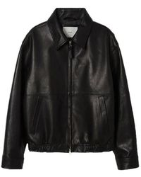 DUNST Oversized Leather Jacket in Black | Lyst