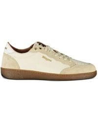 Blauer - Perforated Panelled Leather Sneakers - Lyst