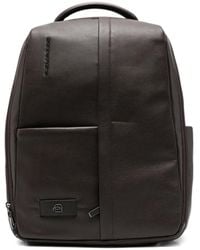 Piquadro - Russel Grained-Leather Backpack - Lyst