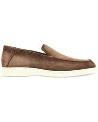 Santoni - Suede Slip-On Loafers - Lyst
