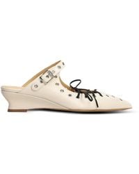 Alchimia - Eyelet-Embellished Lace-Up Mules - Lyst