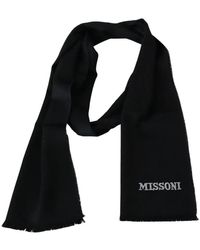 Missoni - Sciarpa Con Logo Ricamato E Frange - Lyst