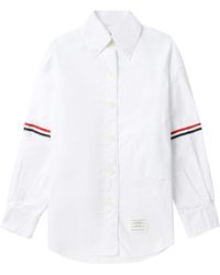 Thom Browne - Camisa con detalle a rayas - Lyst