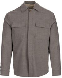 Eleventy - Giacca-Camicia Con Tasche - Lyst