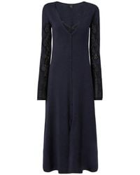 Pinko - Wool Midi Dress With Lace Details - Lyst