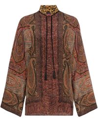 Etro Blusa con stampa paisley - Marrone