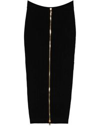 Balmain - Falda midi de punto de ochos con botón - Lyst